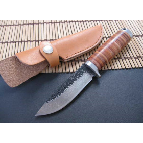 High Carbon Steel Blade Fixed Blade Knife Fighting Knife with Genuine leather sheath UDTEK01358